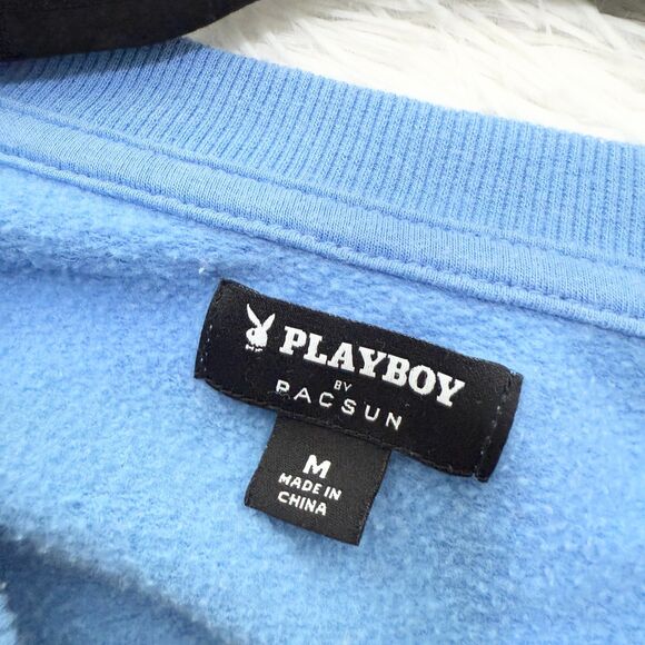 Women Playboy by Pacsun Classic Crew Neck Sweatshirt in Blue Size Medium - Picture 7 of 9